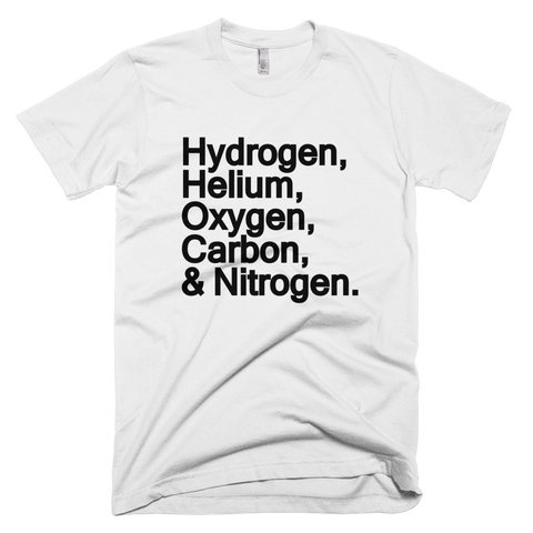 Ingredients for the Universe t shirt