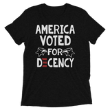 America Voted for Decency Biden defeats Trump tee shirt