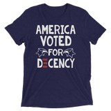 America Voted for Decency Biden defeats Trump tee shirt