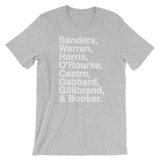 2020 Democratic Primary Candidates Grey tee