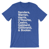 2020 Democratic Primary Candidates Blue tee