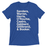 2020 Democratic Primary Candidates Blue tee