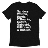 2020 Democratic Primary Candidates Black triblend tee
