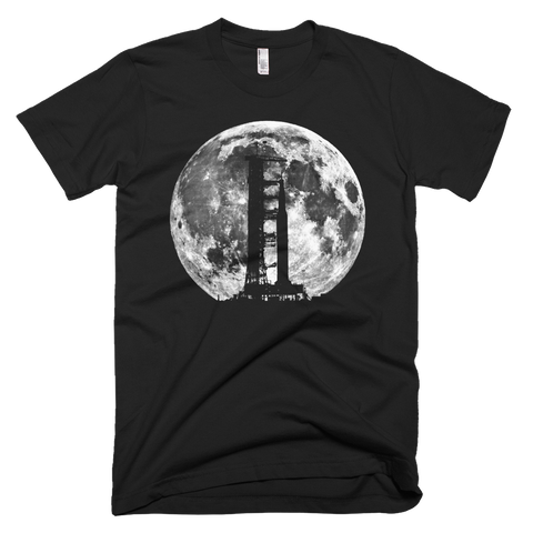 Saturn V Rocket Silhouette and Moon graphic tee