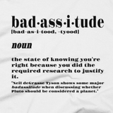 Badassitude t shirt close-up