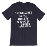 Stephen Hawking t shirt | Intelligence is the ability to adapt to change navy