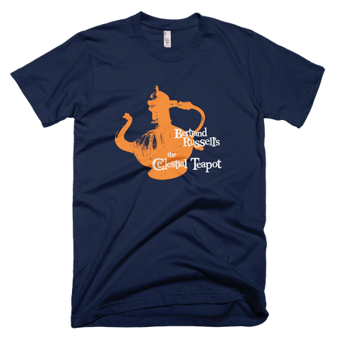 Bertrand Russell's Celestial Teapot t shirt (Navy)