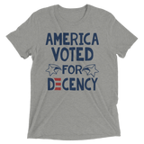 America Voted for Decency Biden defeats Trump tee shirt