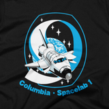 NASA T-Shirt - STS-9 Columbia Spacelab 1 graphic tee (Close-Up)