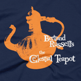 Bertrand Russell's Celestial Teapot t shirt close-up