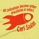 Carl Sagan - All Civilizations t shirt close-up