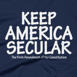 Keep America Secular shirt close-up