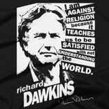 Richard Dawkins - I am Against Religion t shirt close-up