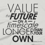 Richard Dawkins - Value the Future shirt close-up