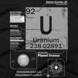 Uranium t shirt close-up