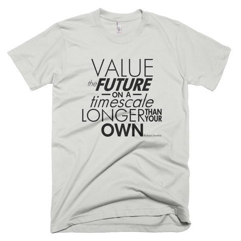 Richard Dawkins - Value the Future shirt (Silver)